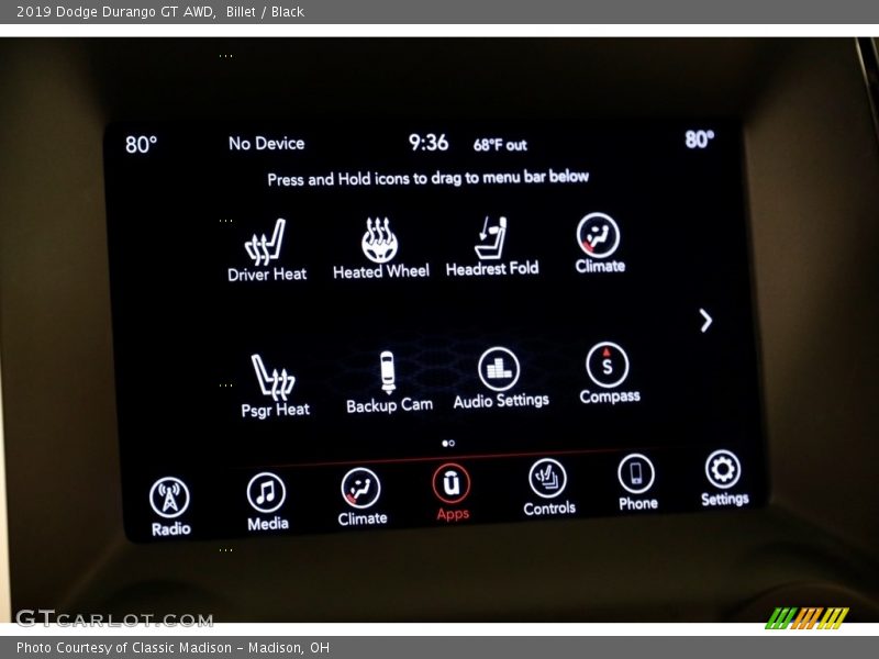 Billet / Black 2019 Dodge Durango GT AWD