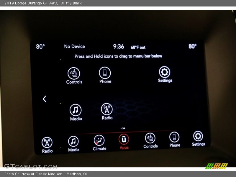 Billet / Black 2019 Dodge Durango GT AWD