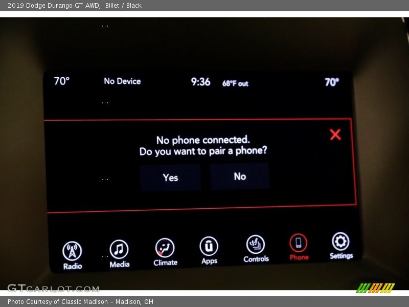 Billet / Black 2019 Dodge Durango GT AWD