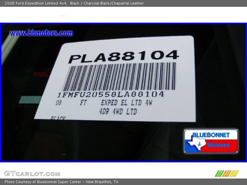 Black / Charcoal Black/Chaparral Leather 2008 Ford Expedition Limited 4x4