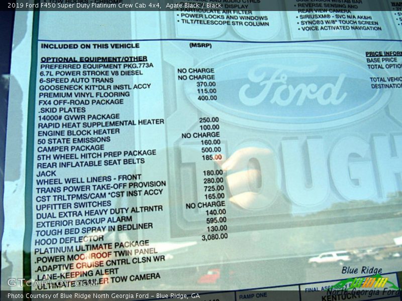 Agate Black / Black 2019 Ford F450 Super Duty Platinum Crew Cab 4x4