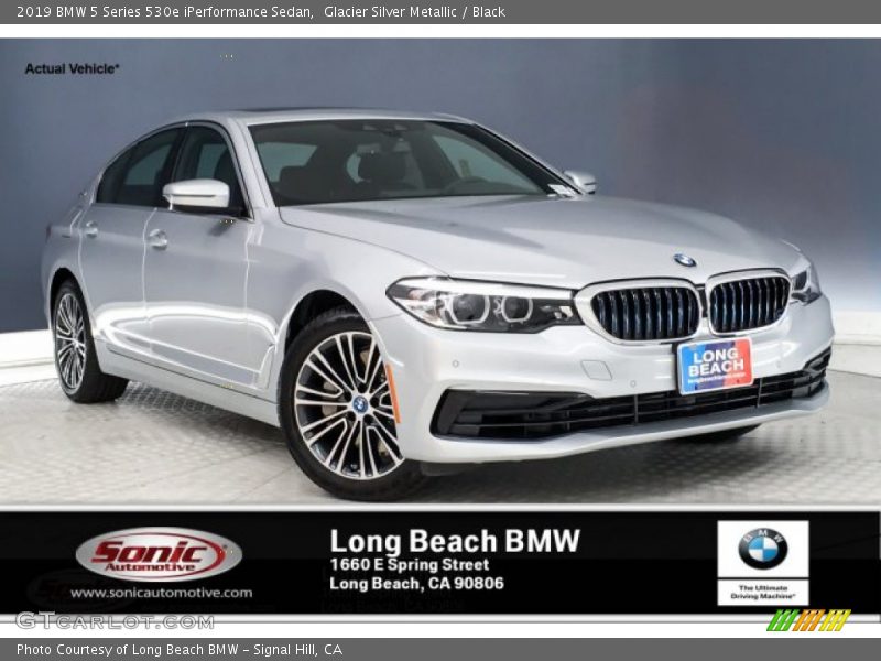 Glacier Silver Metallic / Black 2019 BMW 5 Series 530e iPerformance Sedan