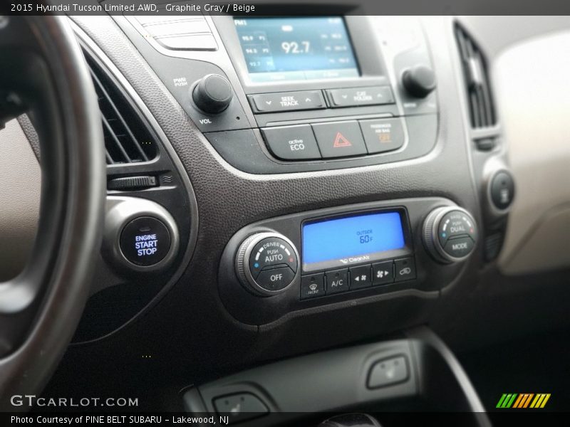 Graphite Gray / Beige 2015 Hyundai Tucson Limited AWD