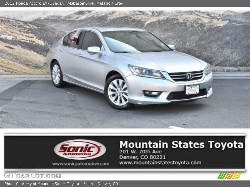 Alabaster Silver Metallic / Gray 2013 Honda Accord EX-L Sedan
