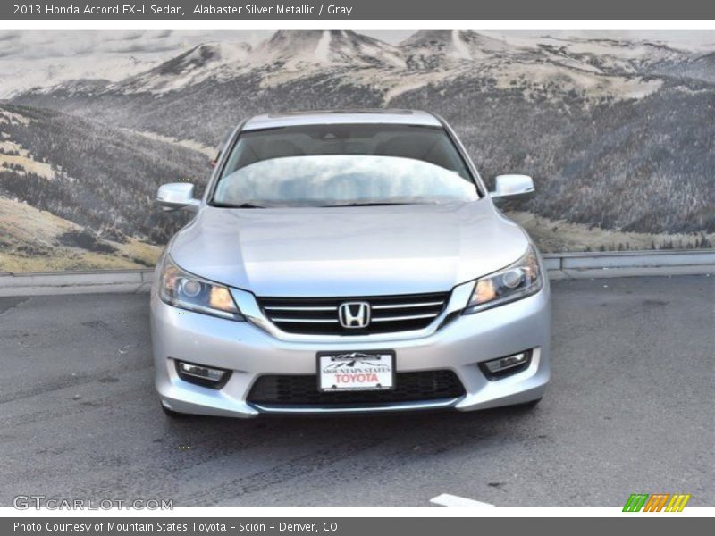 Alabaster Silver Metallic / Gray 2013 Honda Accord EX-L Sedan