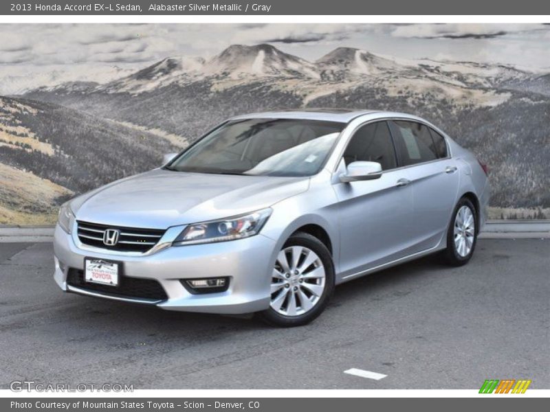 Alabaster Silver Metallic / Gray 2013 Honda Accord EX-L Sedan