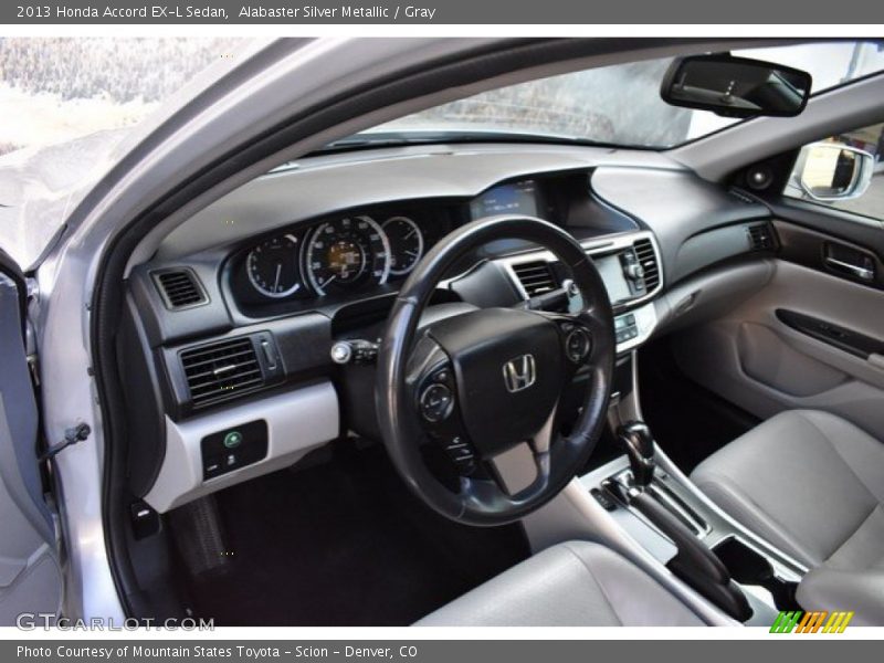 Alabaster Silver Metallic / Gray 2013 Honda Accord EX-L Sedan