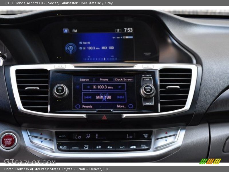 Alabaster Silver Metallic / Gray 2013 Honda Accord EX-L Sedan