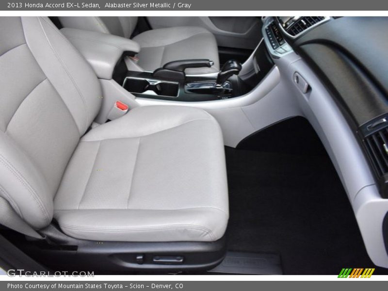Alabaster Silver Metallic / Gray 2013 Honda Accord EX-L Sedan