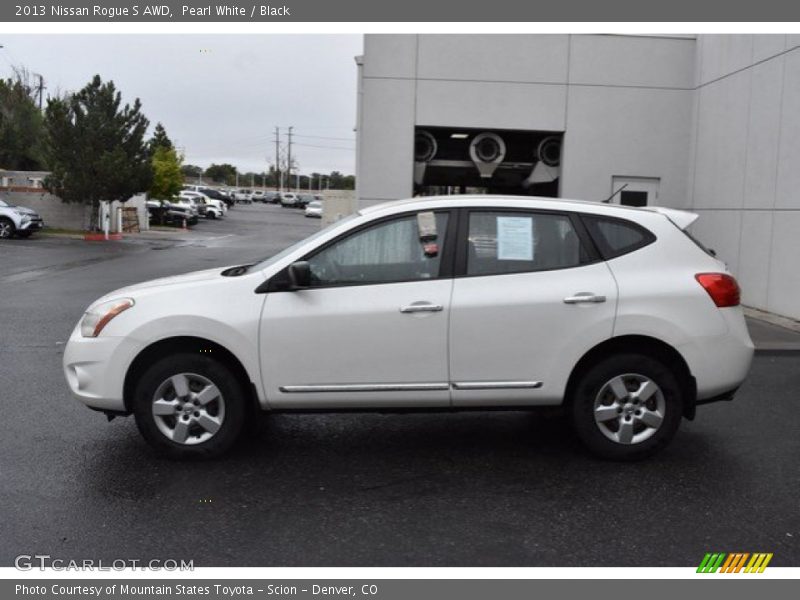 Pearl White / Black 2013 Nissan Rogue S AWD