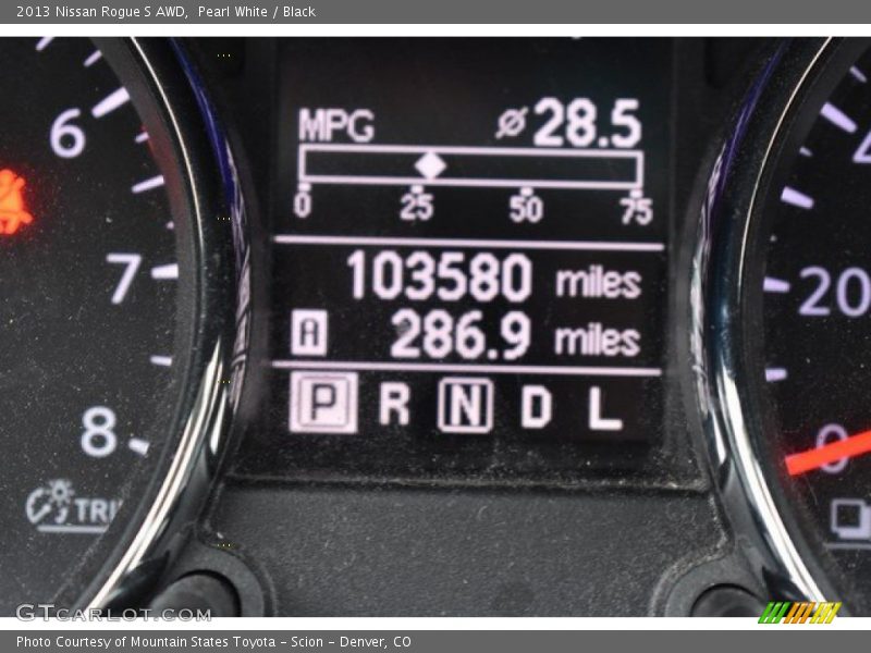 Pearl White / Black 2013 Nissan Rogue S AWD