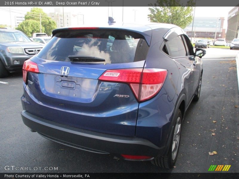 Deep Ocean Pearl / Gray 2016 Honda HR-V EX AWD