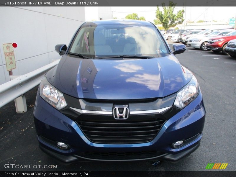 Deep Ocean Pearl / Gray 2016 Honda HR-V EX AWD