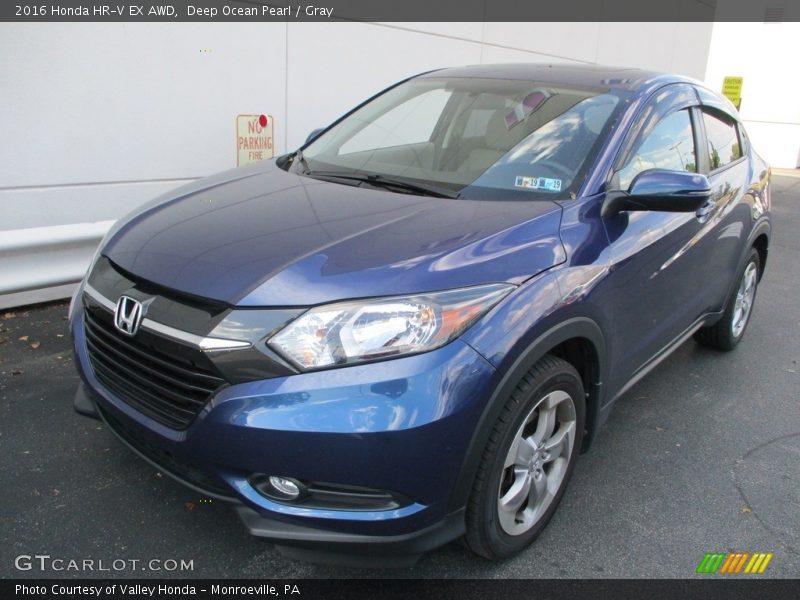 Deep Ocean Pearl / Gray 2016 Honda HR-V EX AWD