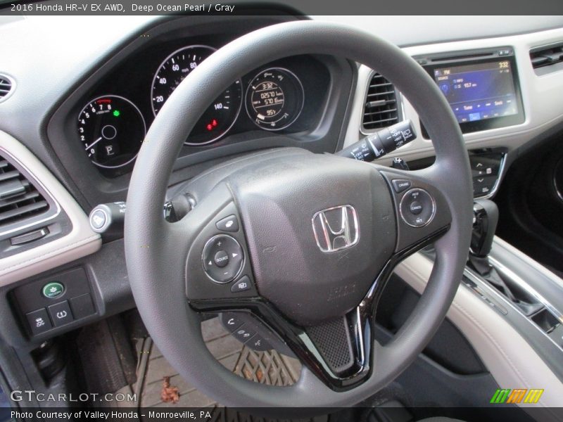 Deep Ocean Pearl / Gray 2016 Honda HR-V EX AWD