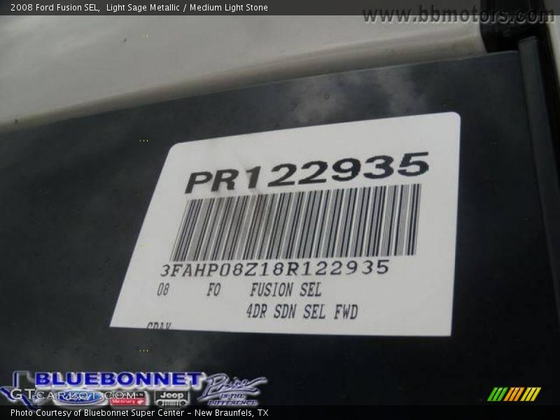 Light Sage Metallic / Medium Light Stone 2008 Ford Fusion SEL