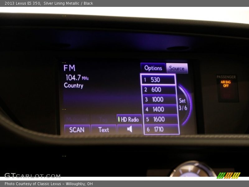 Silver Lining Metallic / Black 2013 Lexus ES 350