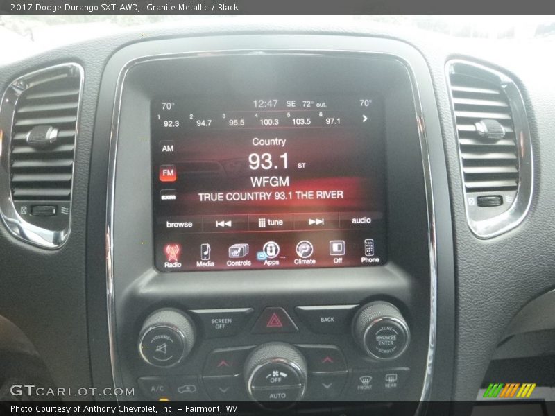 Granite Metallic / Black 2017 Dodge Durango SXT AWD