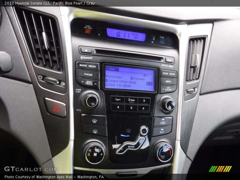 Pacific Blue Pearl / Gray 2012 Hyundai Sonata GLS