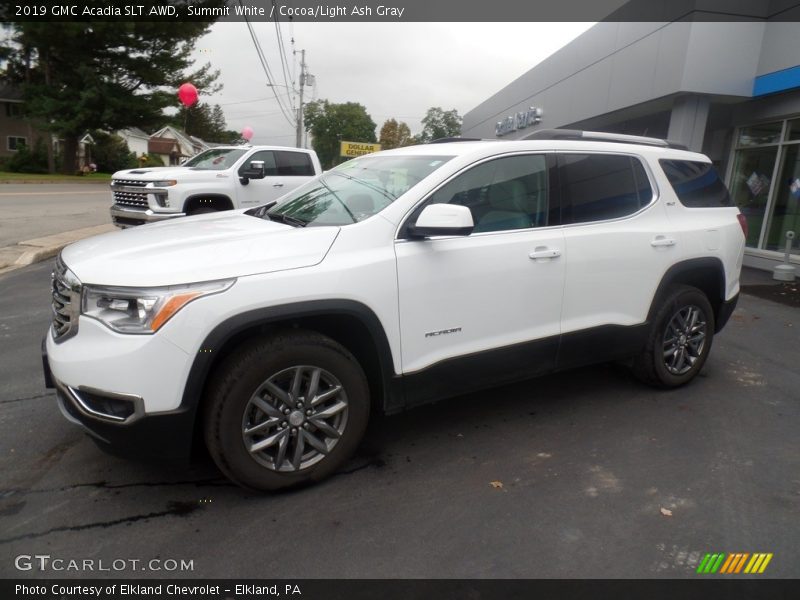 Summit White / Cocoa/Light Ash Gray 2019 GMC Acadia SLT AWD