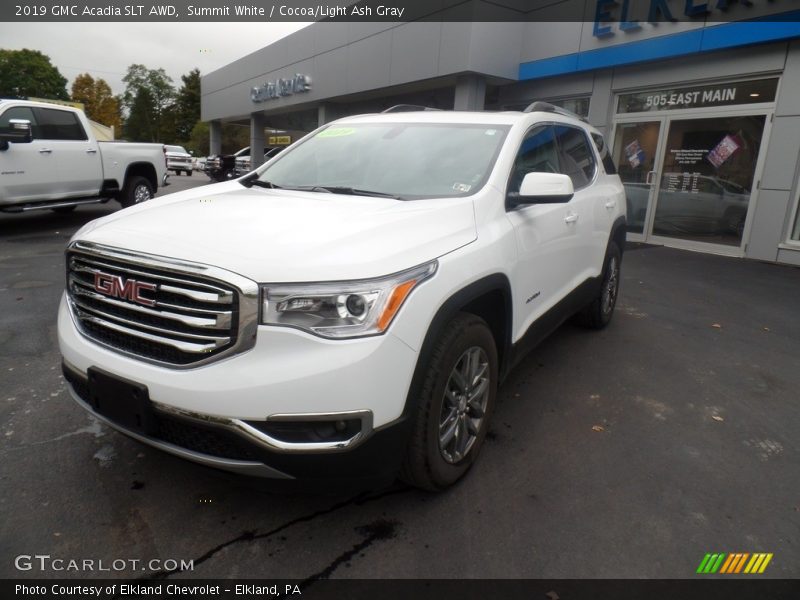 Summit White / Cocoa/Light Ash Gray 2019 GMC Acadia SLT AWD