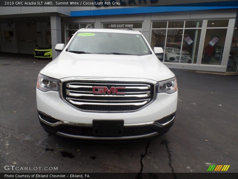 Summit White / Cocoa/Light Ash Gray 2019 GMC Acadia SLT AWD