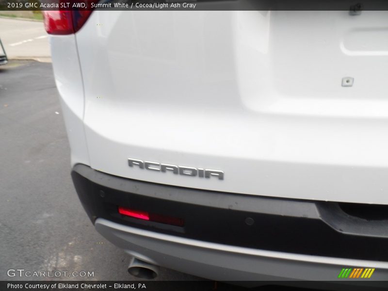 Summit White / Cocoa/Light Ash Gray 2019 GMC Acadia SLT AWD
