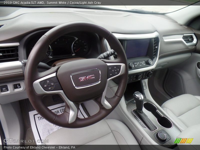 Summit White / Cocoa/Light Ash Gray 2019 GMC Acadia SLT AWD