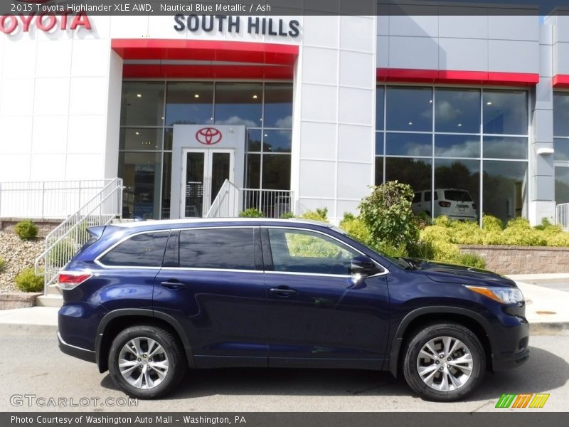 Nautical Blue Metallic / Ash 2015 Toyota Highlander XLE AWD