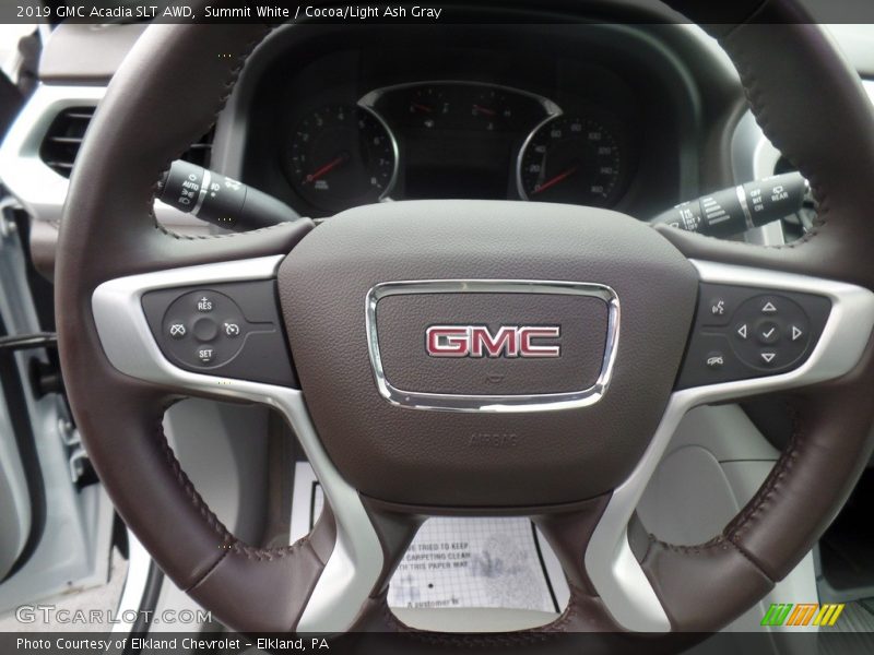 Summit White / Cocoa/Light Ash Gray 2019 GMC Acadia SLT AWD