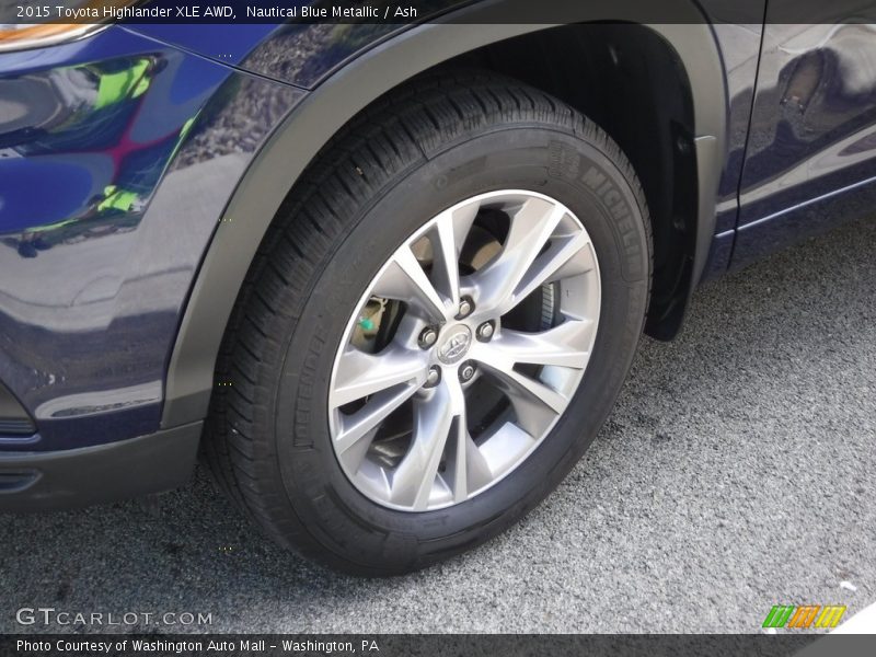 Nautical Blue Metallic / Ash 2015 Toyota Highlander XLE AWD