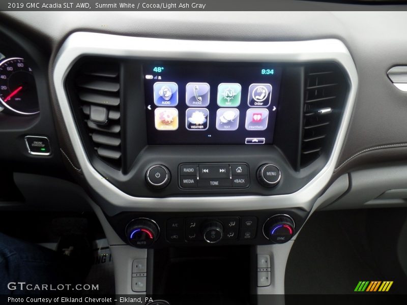 Summit White / Cocoa/Light Ash Gray 2019 GMC Acadia SLT AWD