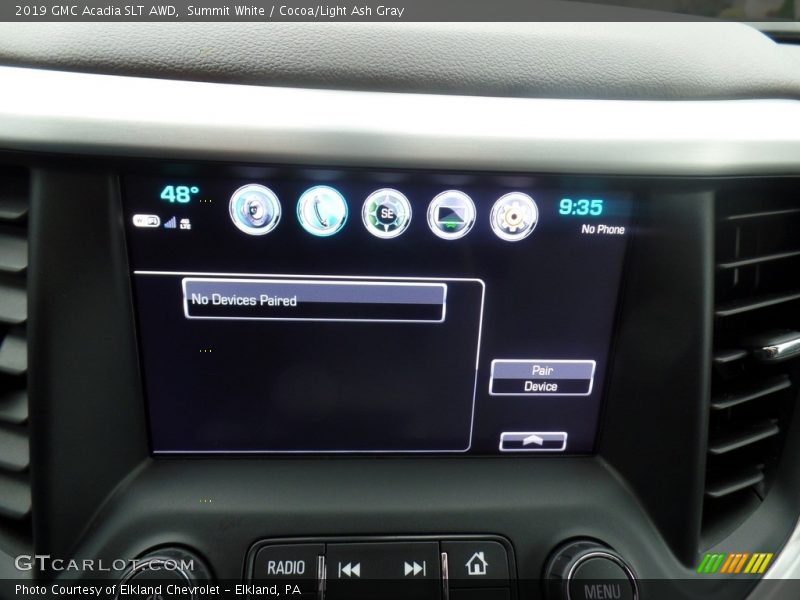 Summit White / Cocoa/Light Ash Gray 2019 GMC Acadia SLT AWD