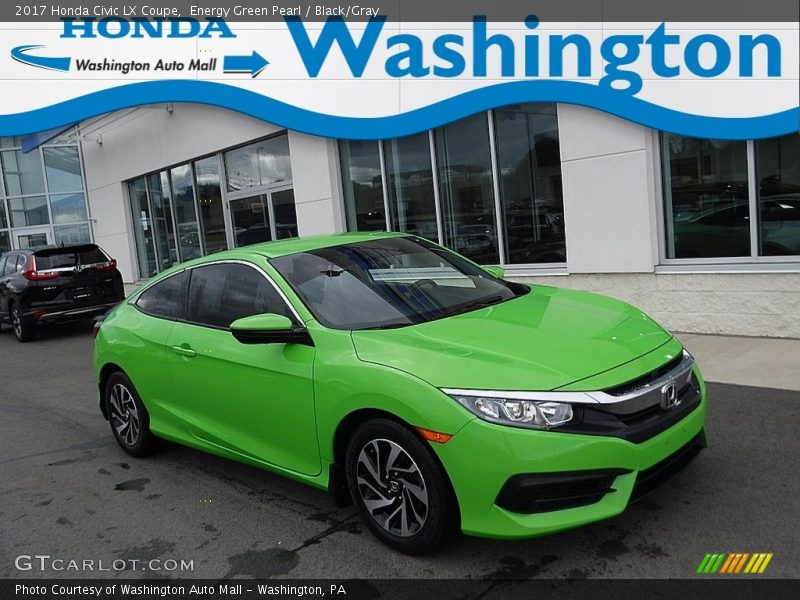 Energy Green Pearl / Black/Gray 2017 Honda Civic LX Coupe