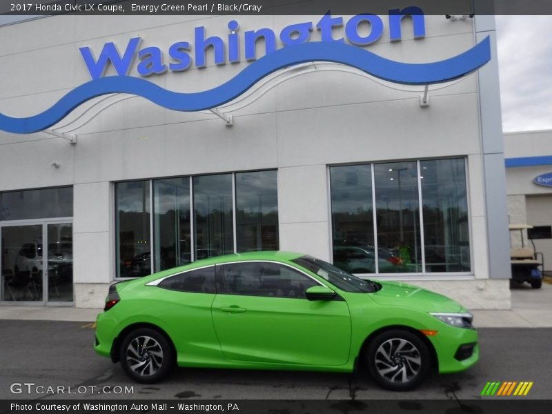 Energy Green Pearl / Black/Gray 2017 Honda Civic LX Coupe
