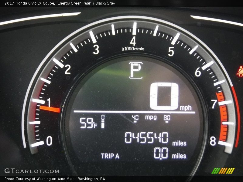 Energy Green Pearl / Black/Gray 2017 Honda Civic LX Coupe