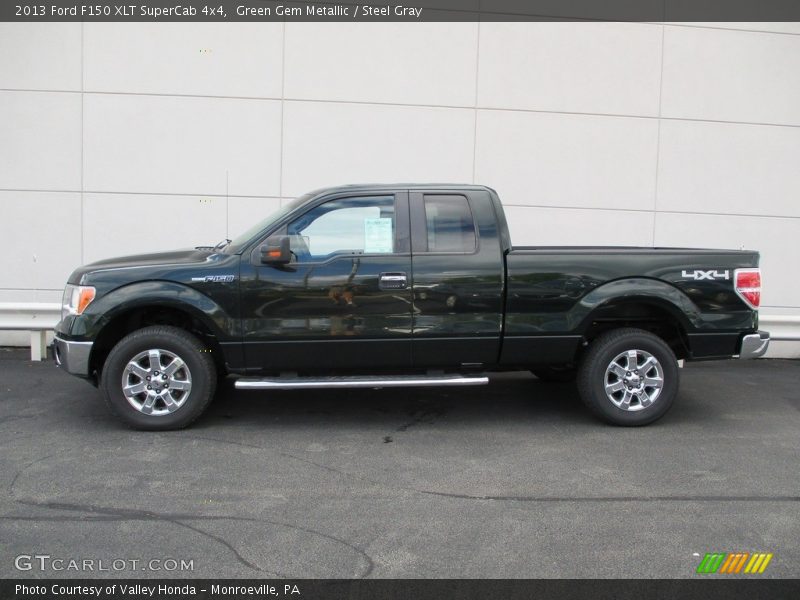 Green Gem Metallic / Steel Gray 2013 Ford F150 XLT SuperCab 4x4