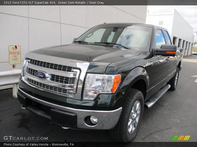 Green Gem Metallic / Steel Gray 2013 Ford F150 XLT SuperCab 4x4