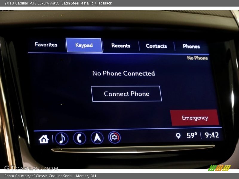 Satin Steel Metallic / Jet Black 2018 Cadillac ATS Luxury AWD