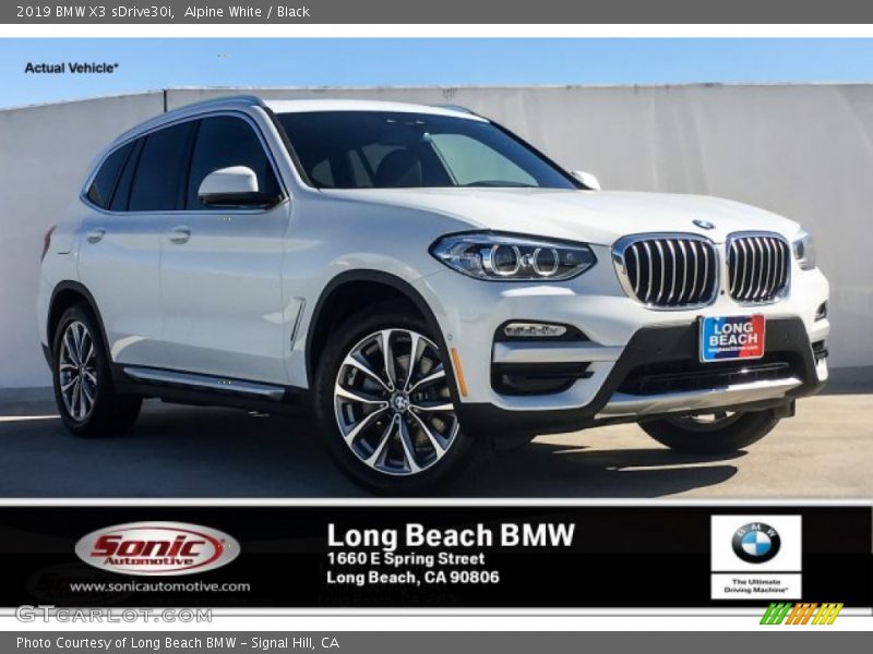 Alpine White / Black 2019 BMW X3 sDrive30i