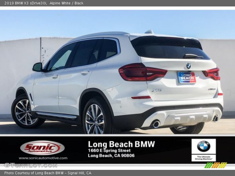 Alpine White / Black 2019 BMW X3 sDrive30i