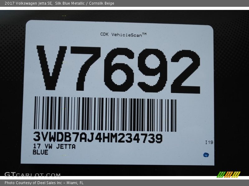 Silk Blue Metallic / Cornsilk Beige 2017 Volkswagen Jetta SE