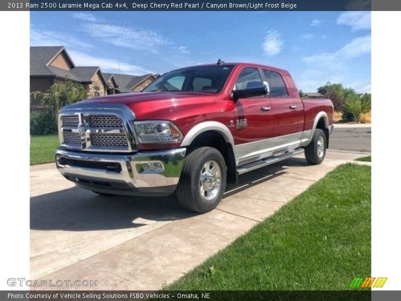 Deep Cherry Red Pearl / Canyon Brown/Light Frost Beige 2013 Ram 2500 Laramie Mega Cab 4x4