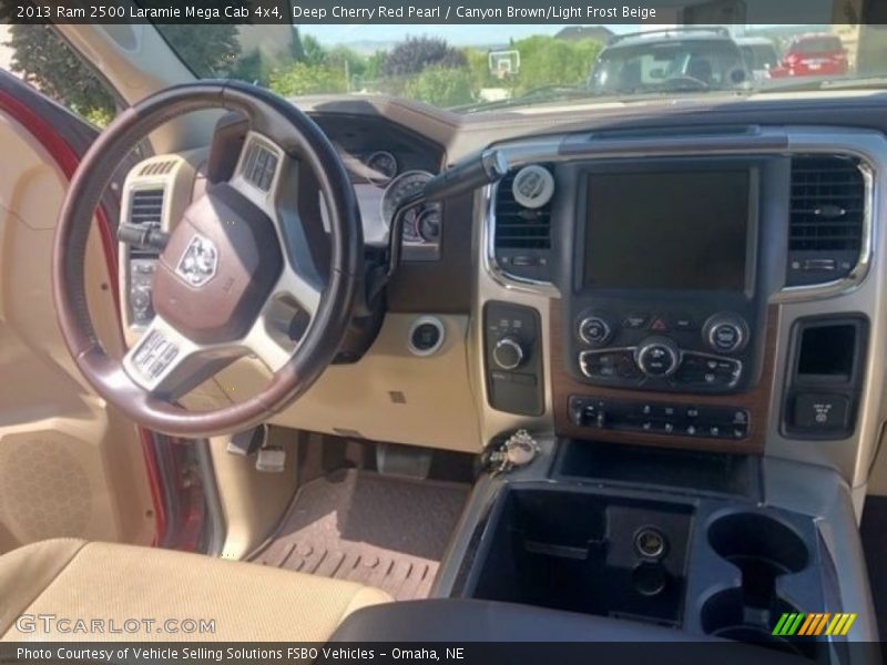 Deep Cherry Red Pearl / Canyon Brown/Light Frost Beige 2013 Ram 2500 Laramie Mega Cab 4x4