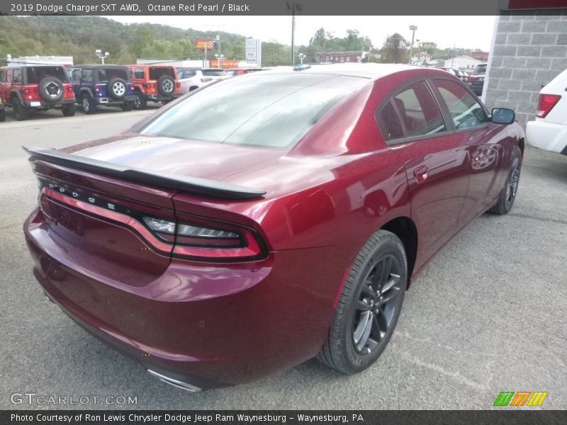 Octane Red Pearl / Black 2019 Dodge Charger SXT AWD