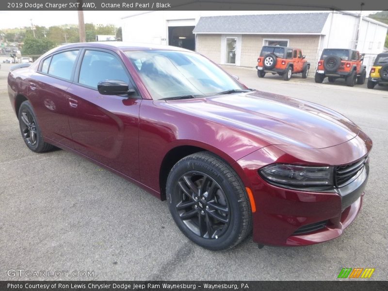 Octane Red Pearl / Black 2019 Dodge Charger SXT AWD