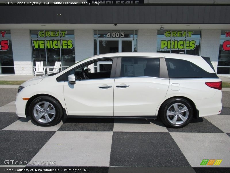 White Diamond Pearl / Gray 2019 Honda Odyssey EX-L