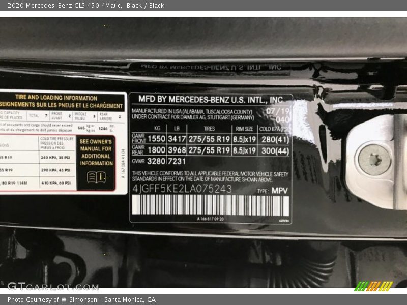 Black / Black 2020 Mercedes-Benz GLS 450 4Matic