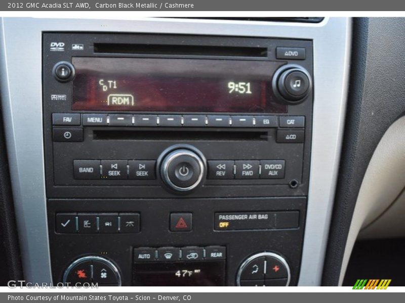 Carbon Black Metallic / Cashmere 2012 GMC Acadia SLT AWD