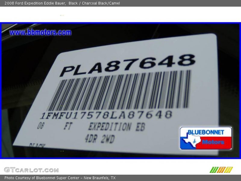 Black / Charcoal Black/Camel 2008 Ford Expedition Eddie Bauer